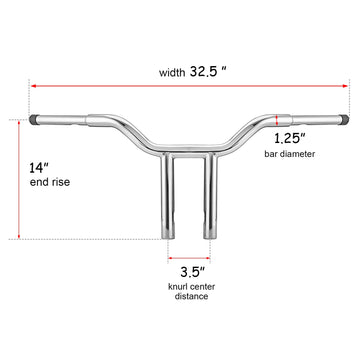 Harley Road King Custom FLHRS/I Road King Special FLHRXS 1.25" Clamp 1 - 1/4" Handlebar - Mofun - HD169 - A - 14 - E