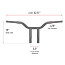 Harley Road King Custom FLHRS/I Road King Special FLHRXS 1.25" Clamp 1 - 1/4" Handlebar - Mofun - HD169 - A - 14 - B