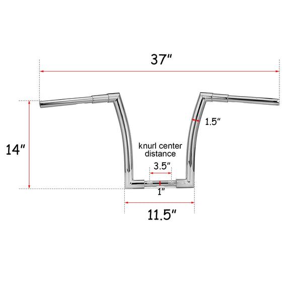 Harley Softail Dyna Sportster Touring 14" Hanger Handlebar Ape Hangers - Mofun - 90101173