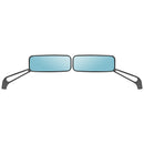 Harley Softail FLDE Electra Glide FLH Black Rectangle Motorcycle Rear View Side Mirrors - Mofun - 90106014