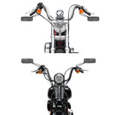 Harley Softail FLDE Electra Glide FLH Black Rectangle Motorcycle Rear View Side Mirrors - Mofun - 90106014
