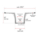 Harley Softail Standard FXST Slim FLS 1" Clamp APE Hangers Handlebar - Mofun - HD082 - B