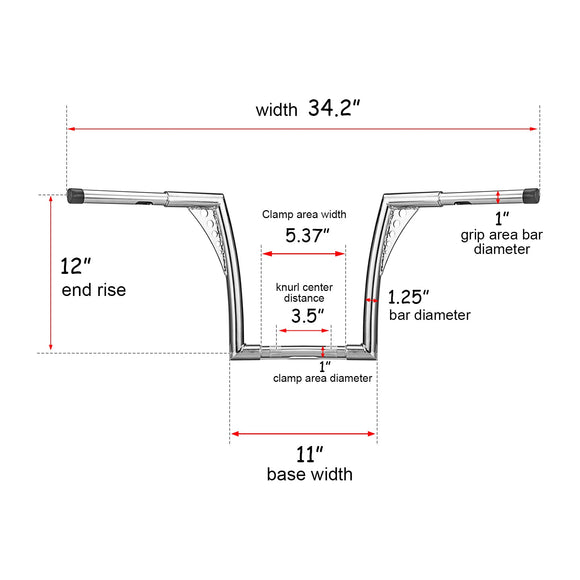 Harley Softail Standard FXST Slim FLS 1" Clamp APE Hangers Handlebar - Mofun - HD082 - B