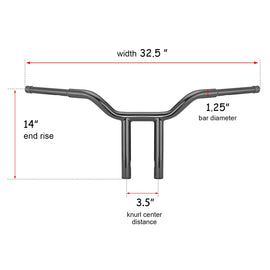 Harley Sportster 1000 Roadster XLS1000 883 Low XL883L 1 - 1/4" Bar Handlebar - Mofun - HD169 - A - 14 - B
