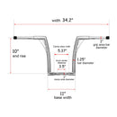 Harley Sportster XL 883 1200 Iron Born 1 1/4" Rise 1" Clamp Ape Hanger Bar Handlebar - Mofun - HD082 - E