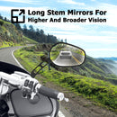 Harley Street Glide FLH Sportster Dyna Softail 360 Adjust Long Stem Rear View Side Mirrors - Mofun - HD041 - B