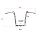 Harley Touring FLTR FLHR 12" Monster Fat APE 1 - 1/2" Hanger Bar 1" Clamp Handlebar - Mofun - 90101171