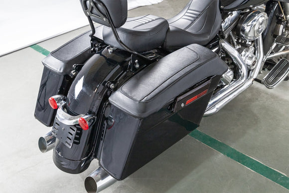 Leather Hard Saddlebag Lid Covers Shield For 1993 - 2024 Harley Road Glide FLT FLH - Mofun - HD016