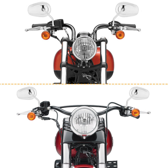 Motorcycle Harley Sportster 1000 883 XL Softail 8mm 360 Adjust Long Stem Rear View Side Tapered Mirrors - Mofun - 90106007