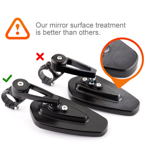 Motorcycle Mirrors - Bar End Rear View Mirrors Street bikes Sports bikes Cruiser with 7/8" Standard Handlebars - Mofun - 90106003